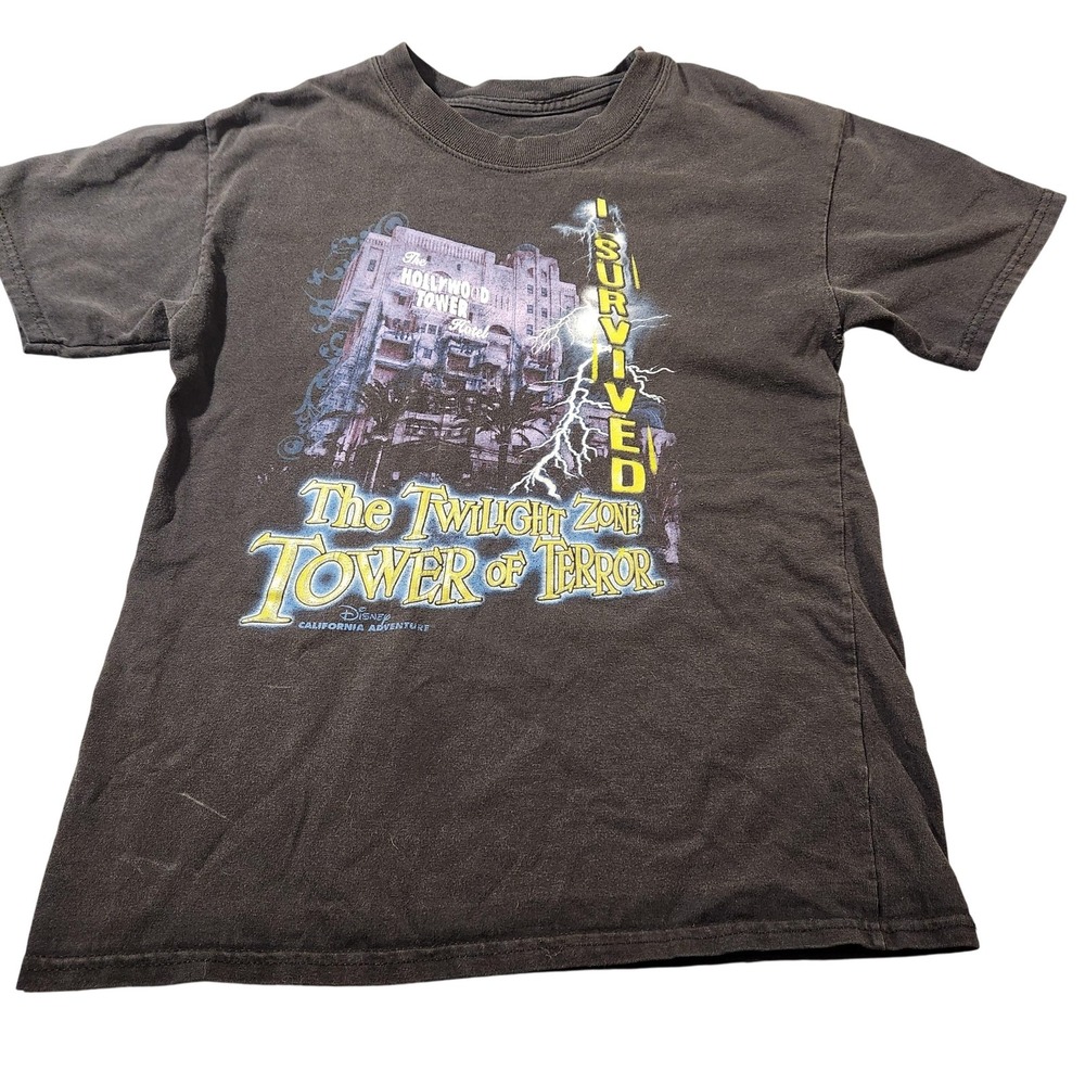 Vintage Disney Twilight Zone Tower Of Terror Shirt Youth Medium Black‎ 2000s Y2k